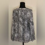 Investments - Long sleeve black and white snack print blouse size Large Photo 3