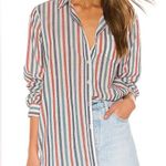 Trovata birds of paradis grace multicolor striped button down top Green Photo 0