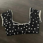 LPA  Revolve Drizella  Swim Top‎ in Gigi Dot Sz M Black Photo 3