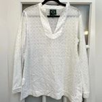 C. Wonder | White Eyelet Swim Cover Up Top Size Medium M Photo 0