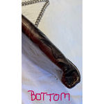 Jessica McClintock Vintage  Purse Brown Envelope Purse Chain Strap Pocket Photo 3