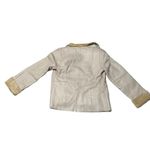 Y2K M Women’s Genuine Lambskin Original Shearling Cream Teddy Leather Jacket Fur Trim Tan Size M Photo 2