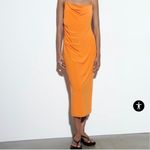 ZARA Midi Orange Dress Photo 4