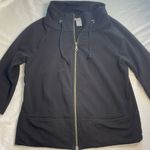 Ann Taylor  Black Full Zip Lightweight‎ Jacket 3/4 Length Sleeves Pockets Size M Photo 2
