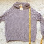 Planet Gold Women’s Misty Lilac cowl neck cozy cable sweater size Small Photo 10