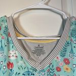 Cuddl Duds  Pajama Cat Cats V-Neck Shirt Top Size Large EUC #0557-OC Photo 3