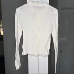 J.Crew NWT  Ruffle-trim Cotton Gauze Cardigan White Photo 2