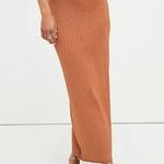 Free People Beach to Night Midi Ribbed Skirt Rust Orange XS Photo 0