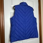 Lands' End  Women Large Quilted Puffer Vest Blue Full Zip Collar Photo 2