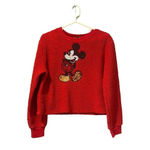 Disney Women's Sequin Mickey Mouse Nubby Fleece Sweatshirt Size Small Photo 1