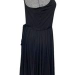 Adrienne Vittadini Black Rayon Tie Waist Fit & Flare Sleeveless Dress Photo 3