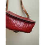 Vintage Ann Taylor purse Croc Embossed Leather Italy leather Small Crossbody Red Photo 5