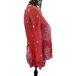 American Eagle Floral Blouse Embroidered Tassle Bell Sleeve  Photo 4