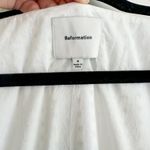 Reformation  | Cherise 100% Linen Floral Puff Sleeve Midi Dress in Cindy Blue Photo 8