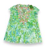 Lilly Pulitzer  Sea breeze Tunic, gauzy Cotton, embroidered, neon colors, XS, NWT Photo 1