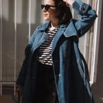 ZARA NWT Dark Wash Denim Trench Coat Photo 3