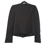 Ann Taylor Black Textured Zippered Jacket Puff Shoulder Size 12 Photo 4