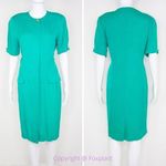 katie MFG vintage union made green short sleeves button down dress, Petite 13 Photo 1