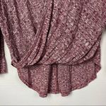 Boutique  R2D Red Faux Wrap Front Long Sleeve Blouse S Photo 3