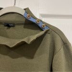 Talbots Button Mockneck Pullover Burnt Olive Green Textured Womens Size Medium Photo 3