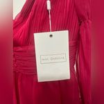Mac Duggal  68254 Pink Chiffon Ruched Puff Sleeve A Line Maxi Dress Size 6 Photo 5