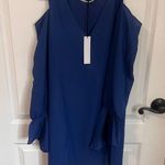 Three Eighty Two Womens Cold Shoulder Mini Dress Top Long Sleeve Size XS Blue Photo 2