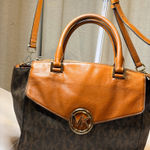 Michael Kors  Black and Brown Satchel Photo 0
