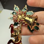 Smithsonian Avon Christmas Bells Cherub Angel Rhinestone Enamel Brooch Pin Gold Photo 11