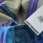 NWT Somethingnew Revolve metallic Iridescent Heather midi faux leather dress L Blue Size L Photo 7