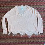Main Strip NWOT LIGHT PINK KNIT DISTRESSED SWEATER Photo 0