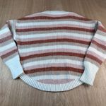 SO Goods for Life Striped Sweater Women’s L Cream Pink Rust Round Hem Cozy Size L Photo 1