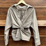 ZARA Women’s Front Cut Out Detail Long Sleeve Blouse Photo 1