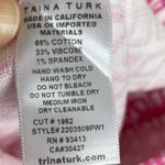 Trina Turk  Moss 2 Pants Women's Size 6 Pink White Printed Logo Cotton Blend Photo 6