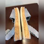 Marc Fisher  Leather Sandals Dusty Blue Scallop Platform Espadrille Size 11 Photo 3