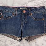 Volcom Blue Dark Wash Custom Cutoff Denim Jean Shorts 7 Photo 0