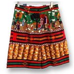 Vintage Native American Folk Art High Waisted Tailored Cotton Shorts Small Boho Red Photo 10