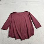 Chaser ⭐️  Pink Waffle Knit Loose Relaxed Fit Thermal Raw Hem Top XLarge EUC Photo 3