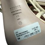 Schutz New Lovi Leather Square Toe Sandals Heels Neutral Cream Tan Size 8 Photo 10