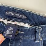 Amethyst Jeans  Dark Wash Boot Cut Raw Hem Photo 6