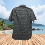 Michael Kors  Navy and White Logo Pattern buttons down Shirt Photo 3