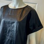 LOVE • KUZA Gothic Elegant Black Faux Leather Dress Size Medium Photo 6