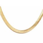 Jennifer Zeuner Gold Herringbone 18" with Pouch Elegant Flat Chain Necklace NWT Photo 2