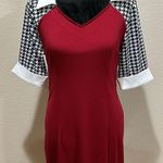 Houndstooth  Print Sleeve Dress Photo 4