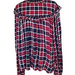Free People  Charlie Ruffle Plaid Top Photo 2