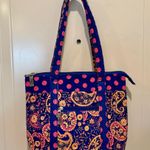 Bagz Quilted Purple Paisley Bag – Gingham Interior, Vibrant Print Blue Photo 2