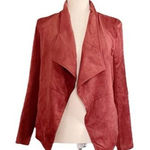 BB Dakota Wade Faux Suede Open Front Lagenlook Jacket Cinnamon Rust Size Medium Photo 0