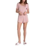 Barefoot Dreams  Pajamas Luxe Milk Jersey Scoop Neck Tee & Shorts Set Sz L NWT Photo 3