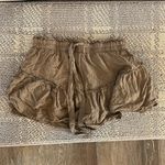 Illa Illa Tan Boho Flare Ruffle Hippie Casual Comfy Shorts Photo 2