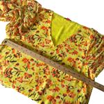 Vince Camuto Floral Blouse Size S Yellow Romantic Feminine Balloon Sleeve Photo 11