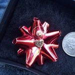 Betsey Johnson  Giant Red Gift Bow Earrings Photo 2